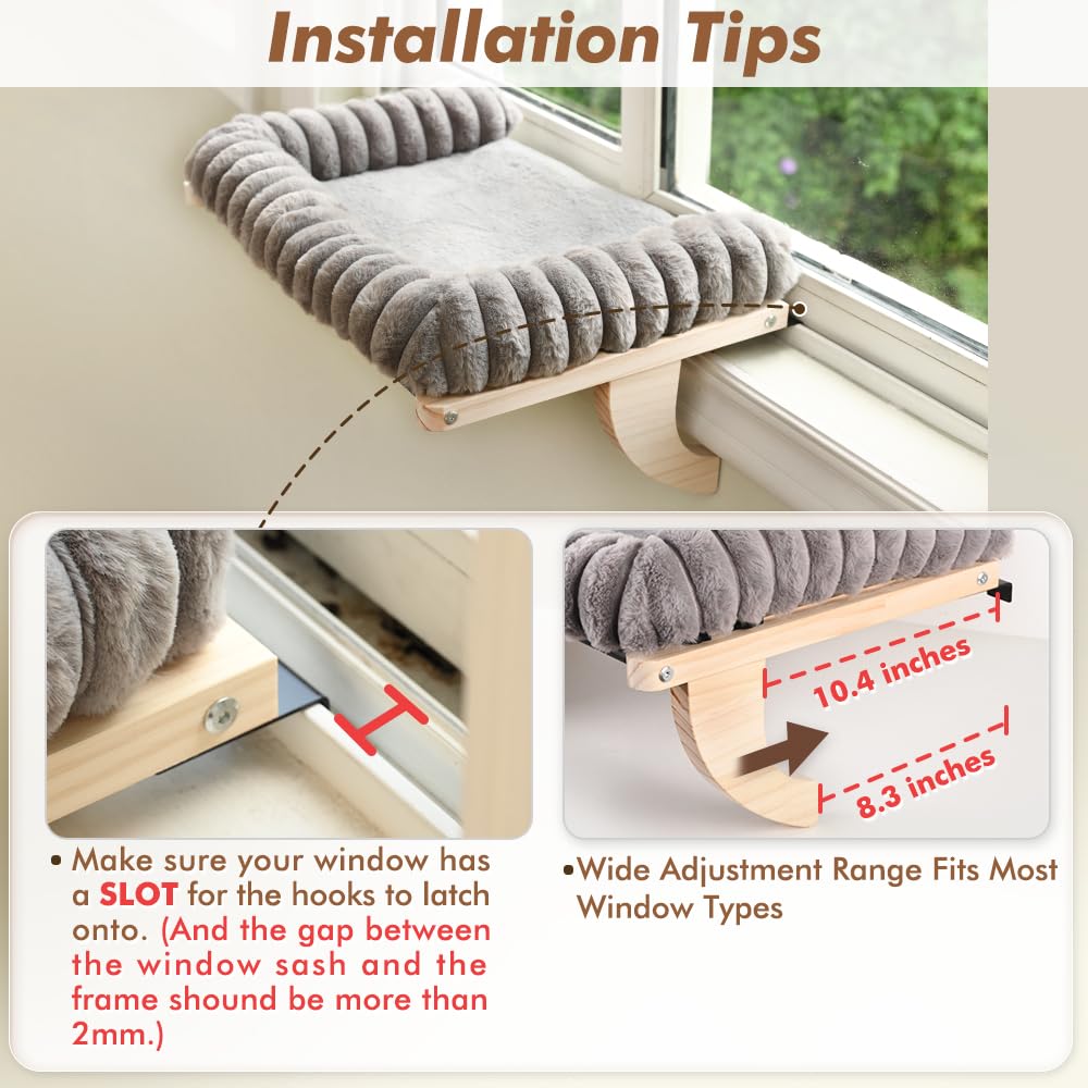 Valigogo cat window sill perch 40 lb capacity confirms sturdy support.