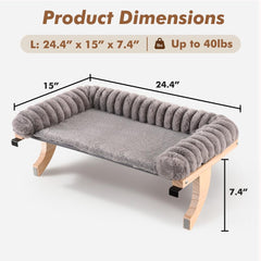 Valigogo cloud-soft cat window sill perch gray bed offers cozy daytime resting.