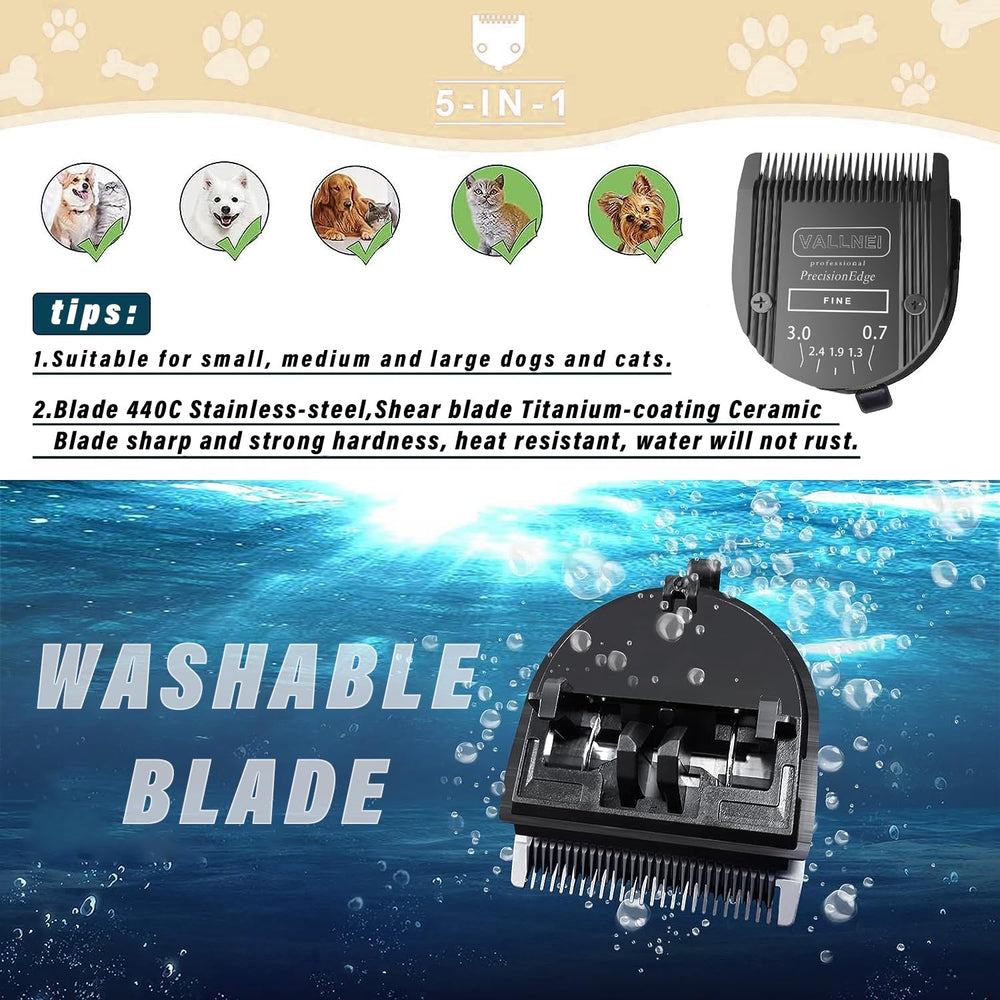 VALLNEI clipper with Wahl compatibility shows easy professional upgrades.