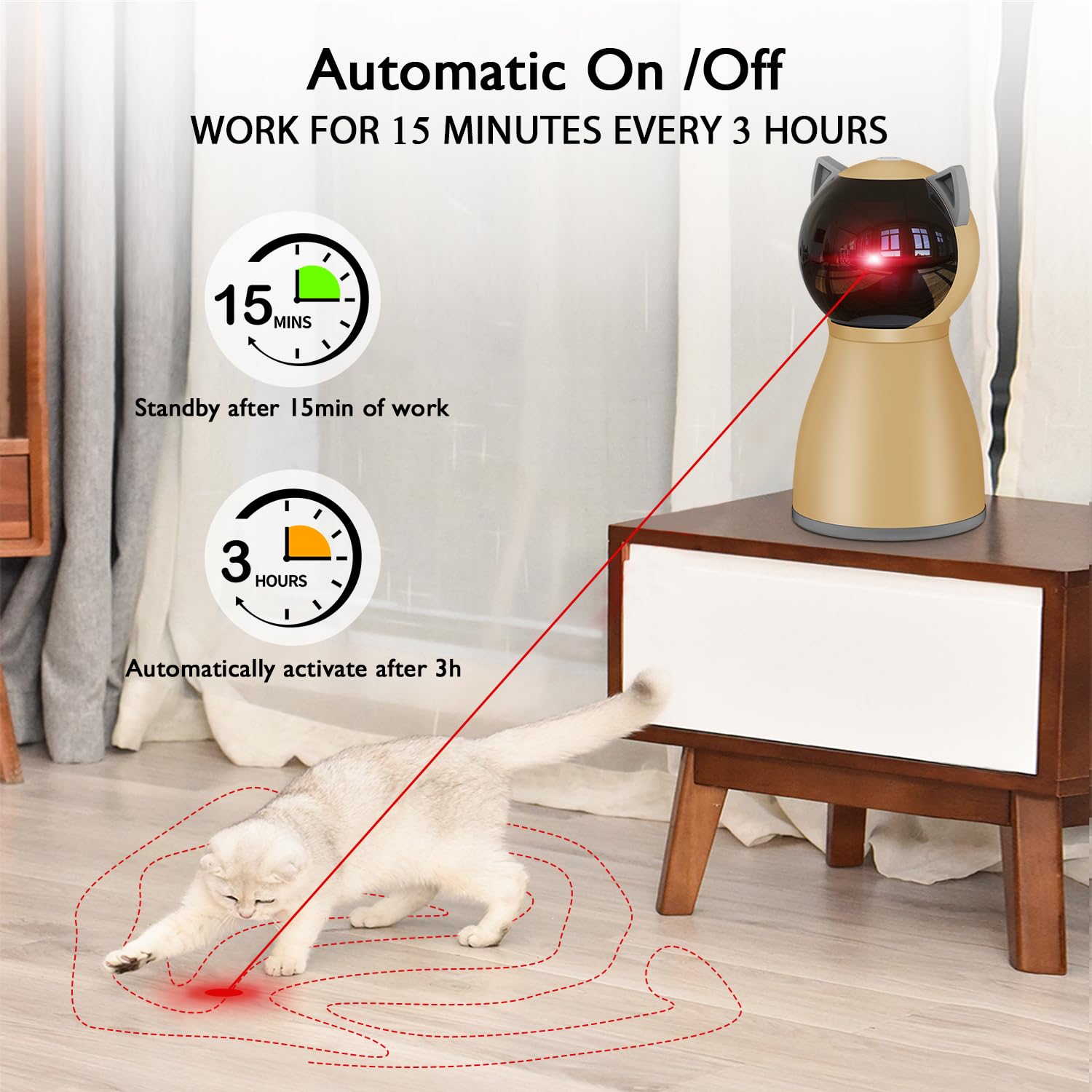 Valonii cat laser toy controls and speed modes highlight versatile play for cats of all ages.