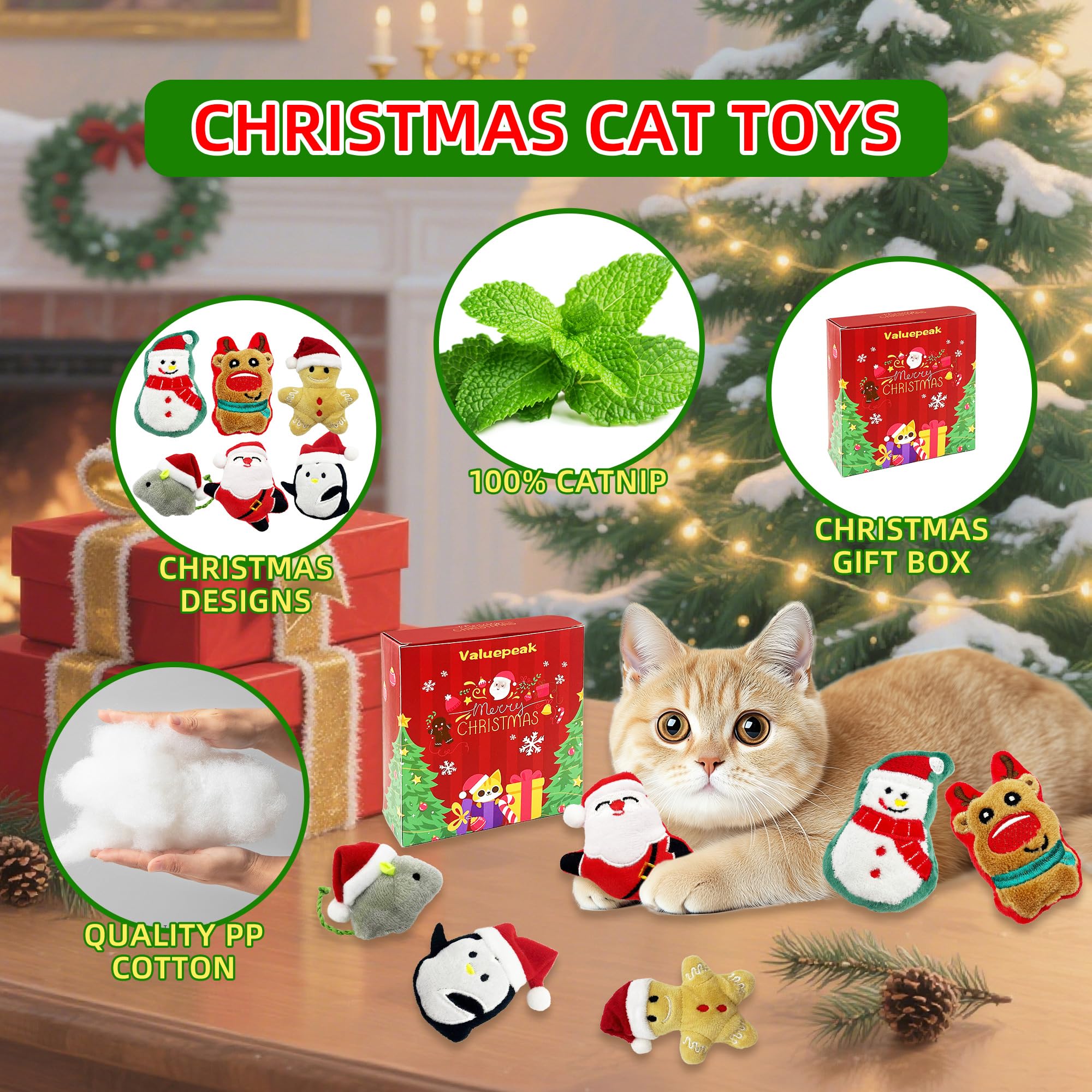 Valuepeak Gingerbread-man catnip toy supports playful pounces and teething relief.