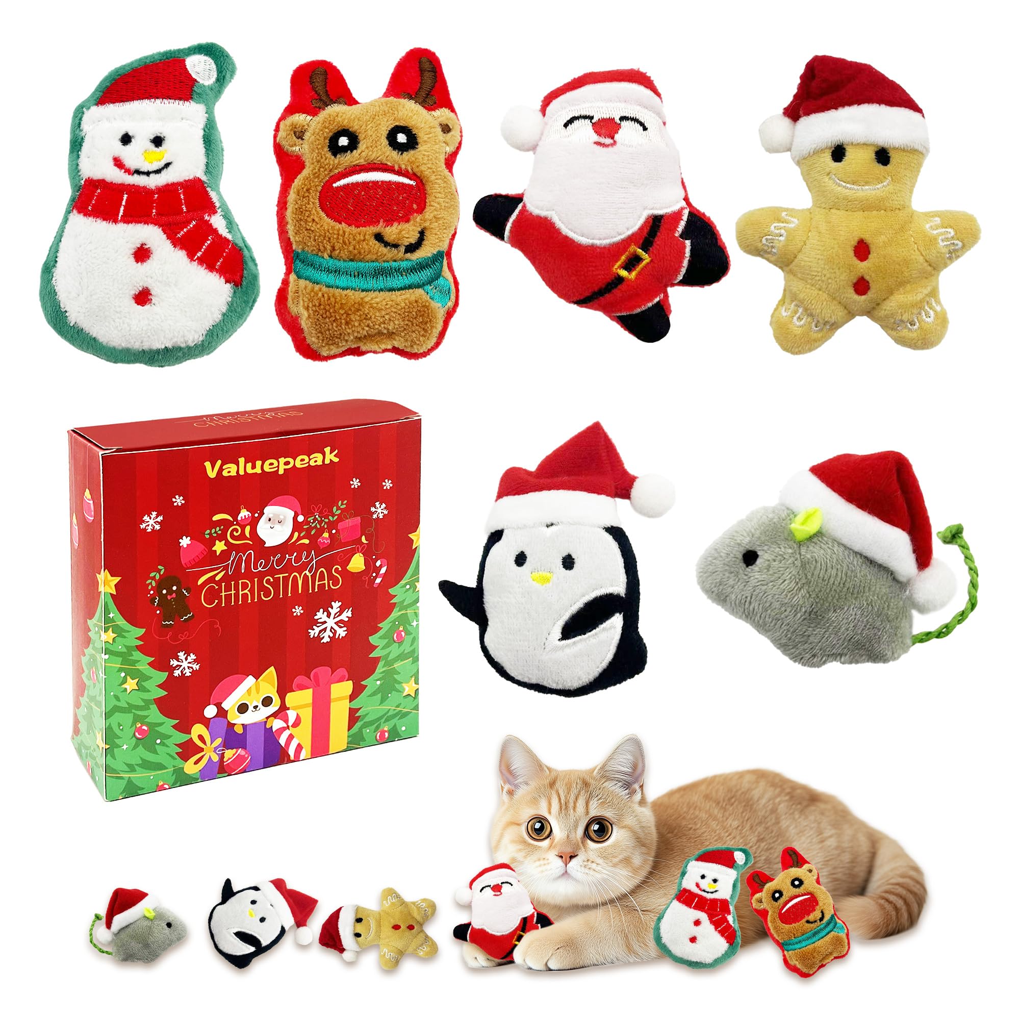 Valuepeak Santa Claus catnip toy for active play and bonding.