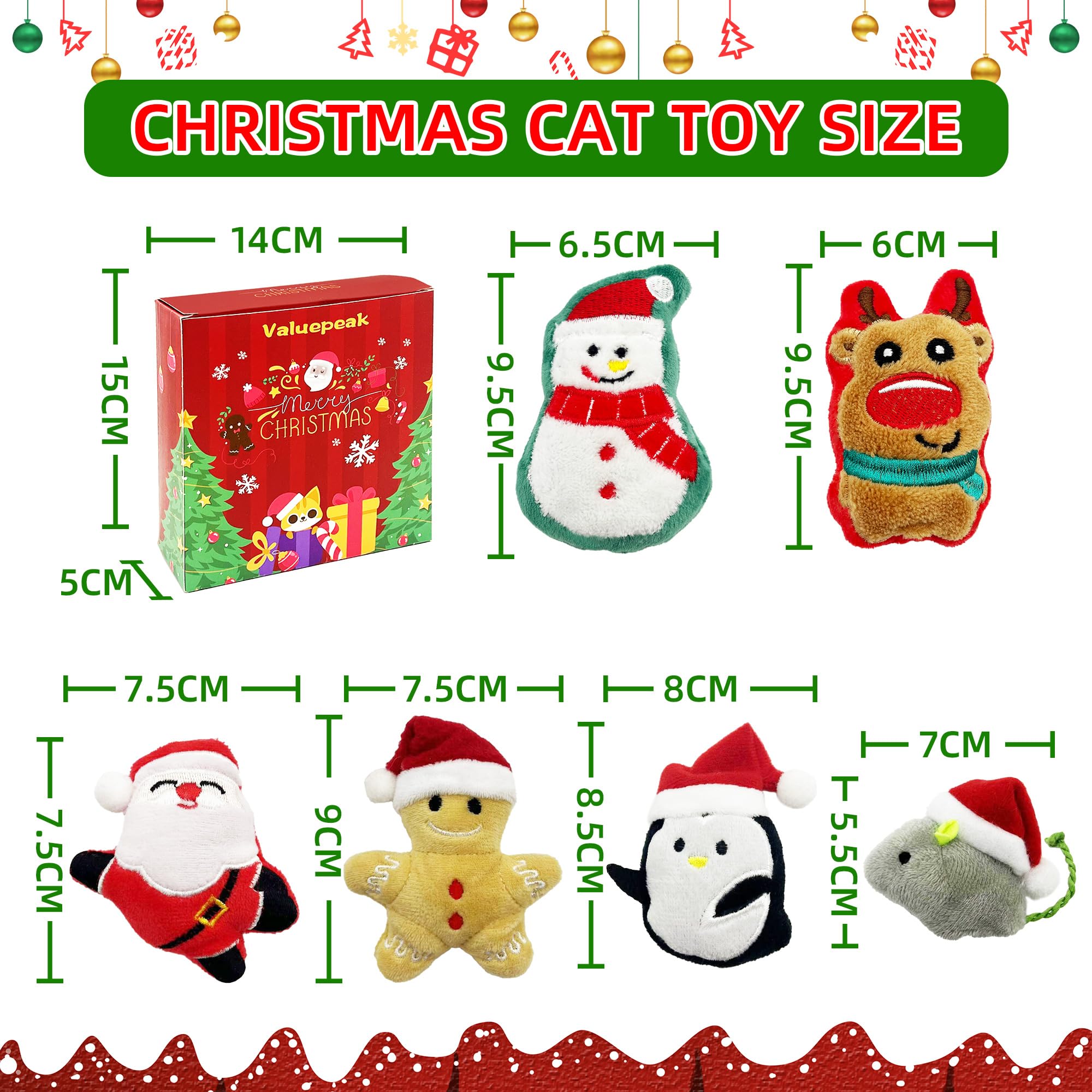 Valuepeak Snowman catnip toy for festive feline fun.