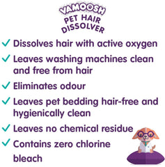 Vamoosh Pet Hair Dissolver drum clear showing clean washing machine after use.
