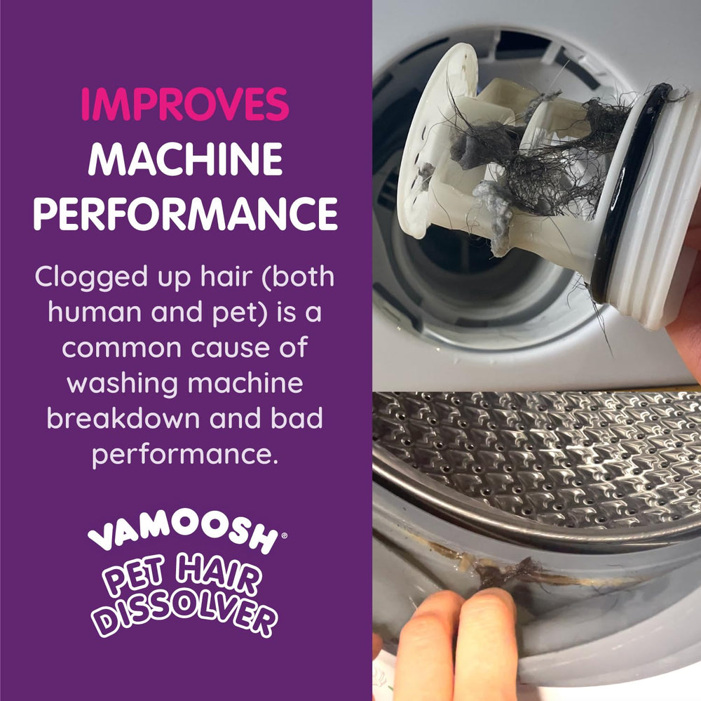 Washing machine drum clean after using Vamoosh