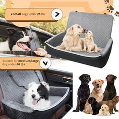Vamtnner dog car seat dimensions 31.5x20x21.5 inches indicate ample room