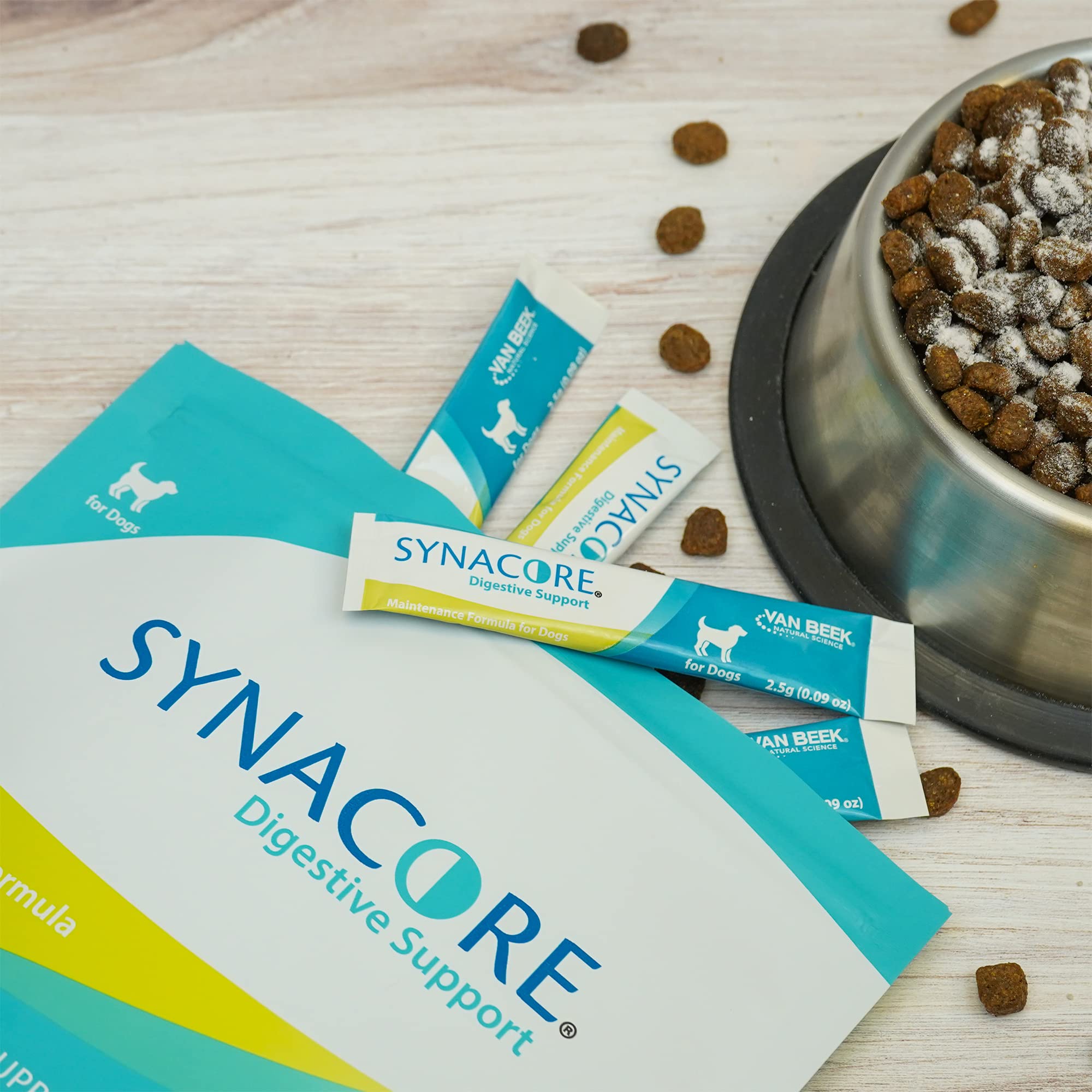 Van Beek Natural Science Synacore Canine trusted brand symbolizing safe, high-quality pet nutrition.