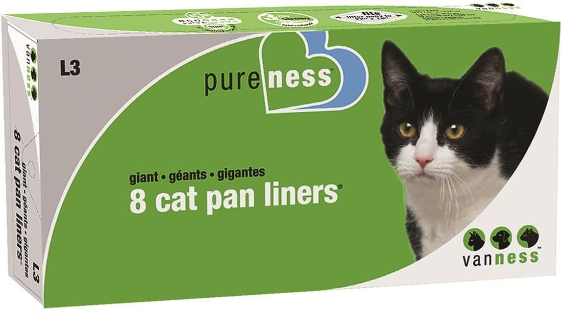 Van Ness giant cat pan liner coverage demonstrates full-litter box protection and easy cleanup.