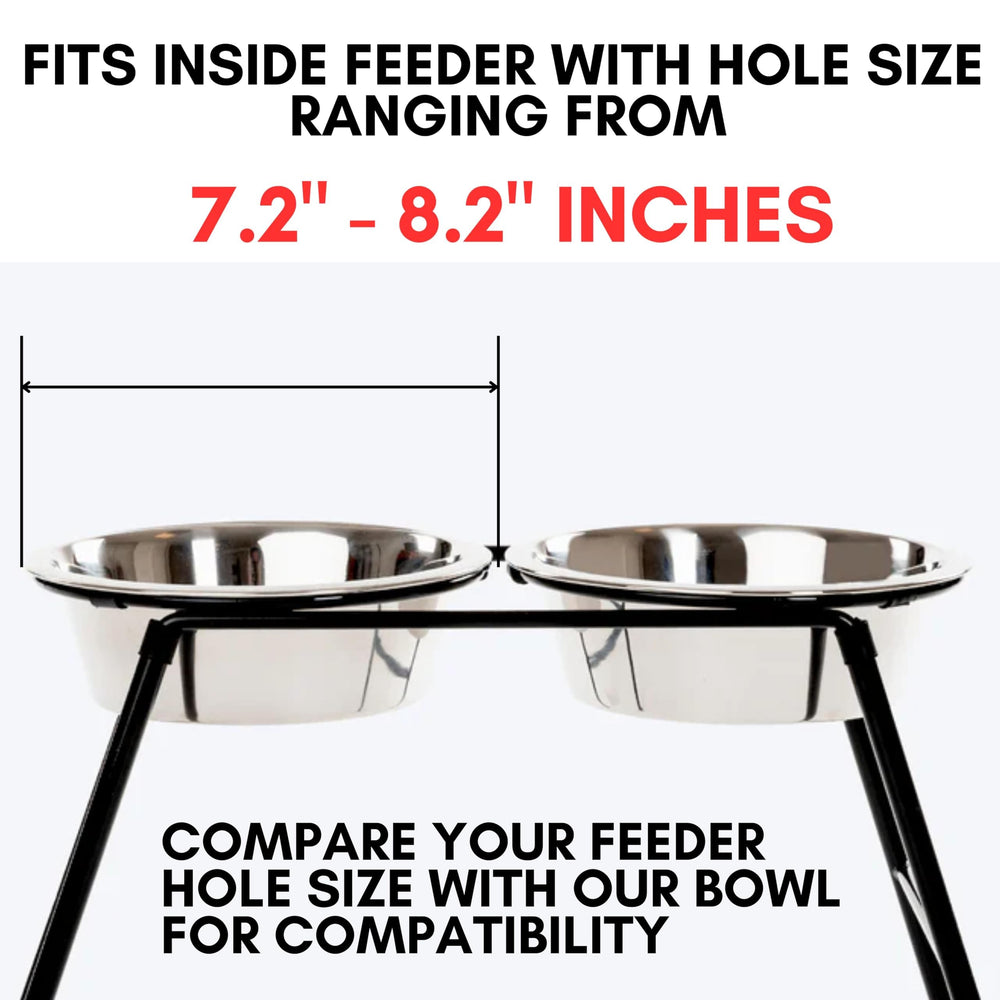 Vanacara wide-opening dog bowl holds food easily.