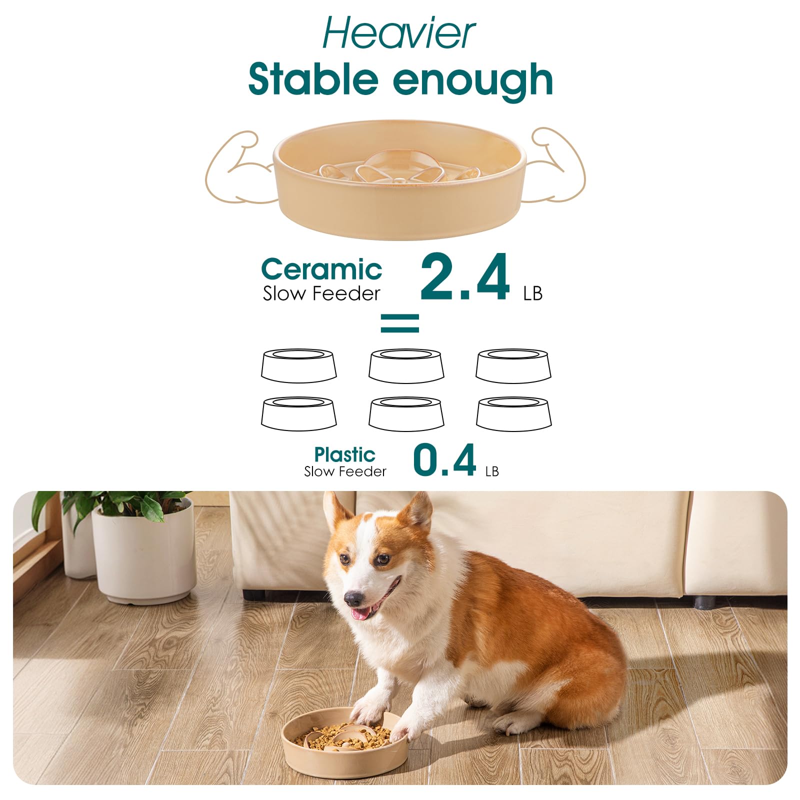 vancasso ceramic bowl is heavy and stable to prevent spills