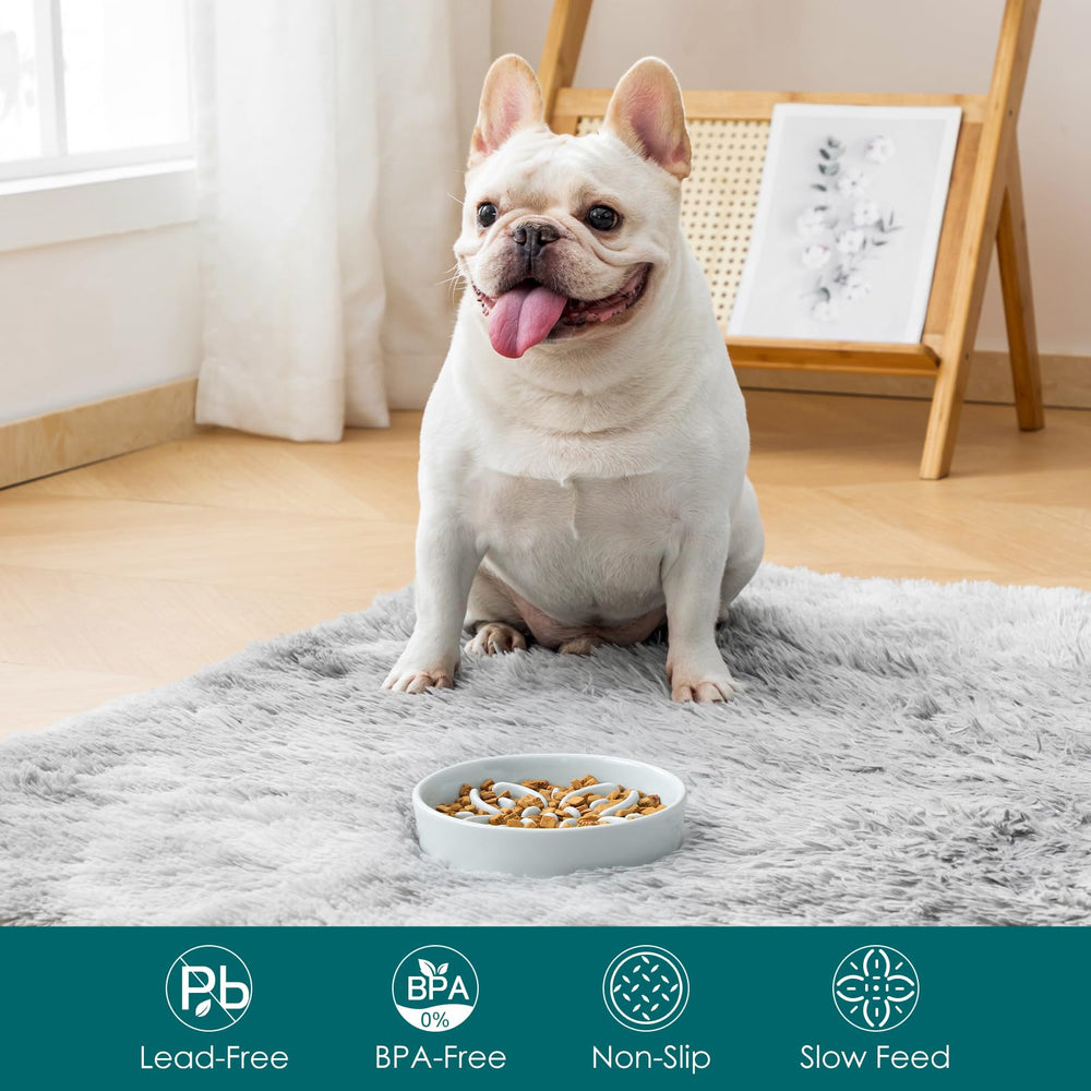 Vancasso ceramic bowl with raised flower centerpiece adds decorative appeal while encouraging slower meals