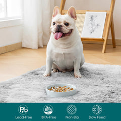 Vancasso ceramic bowl with raised flower centerpiece adds decorative appeal while encouraging slower meals