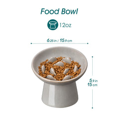 Vancasso ceramic slow-feeder bowl elevated height supports comfortable neck posture during meals for easier digestion