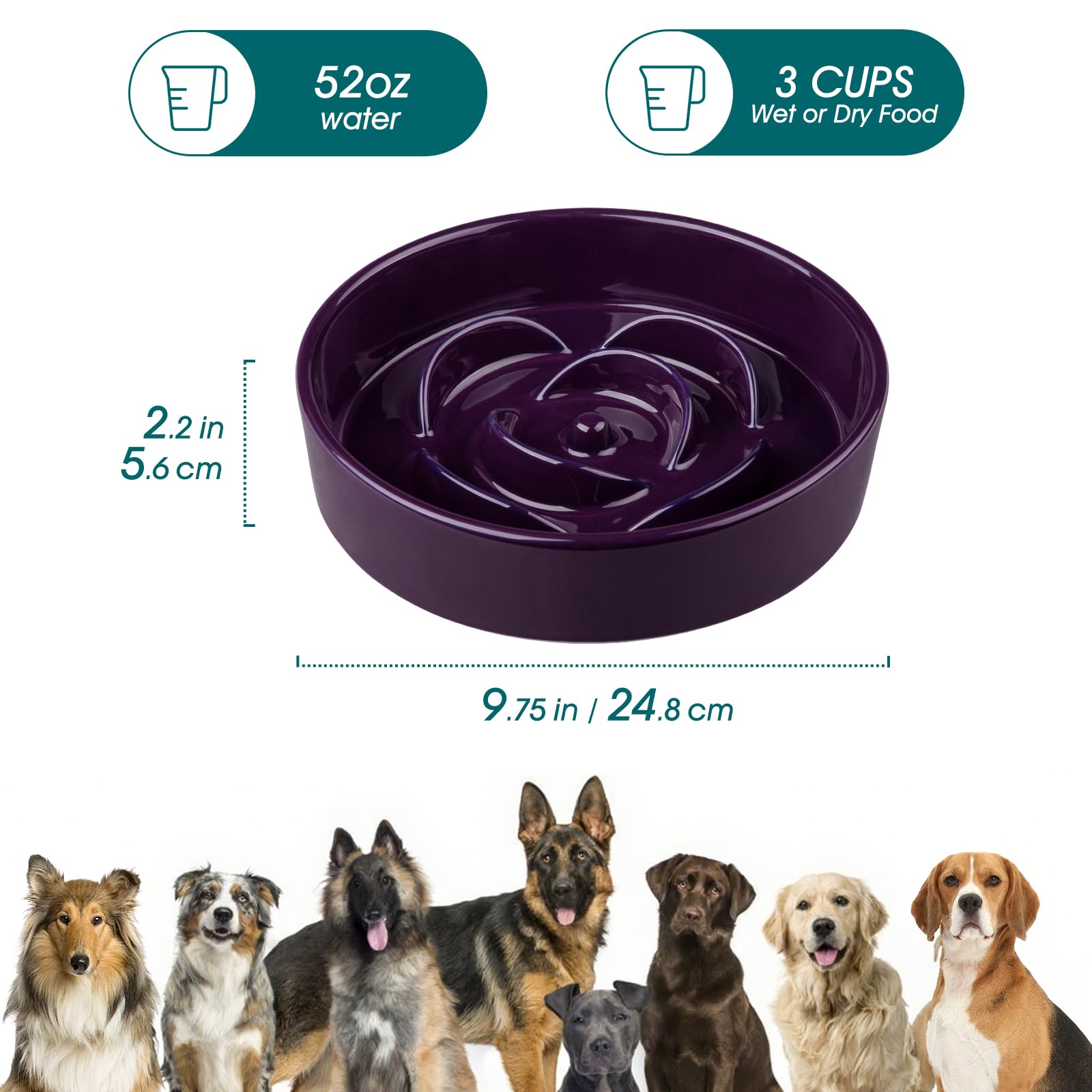 Vancasso ceramic slow-feeder offers a non-toxic, safe surface.