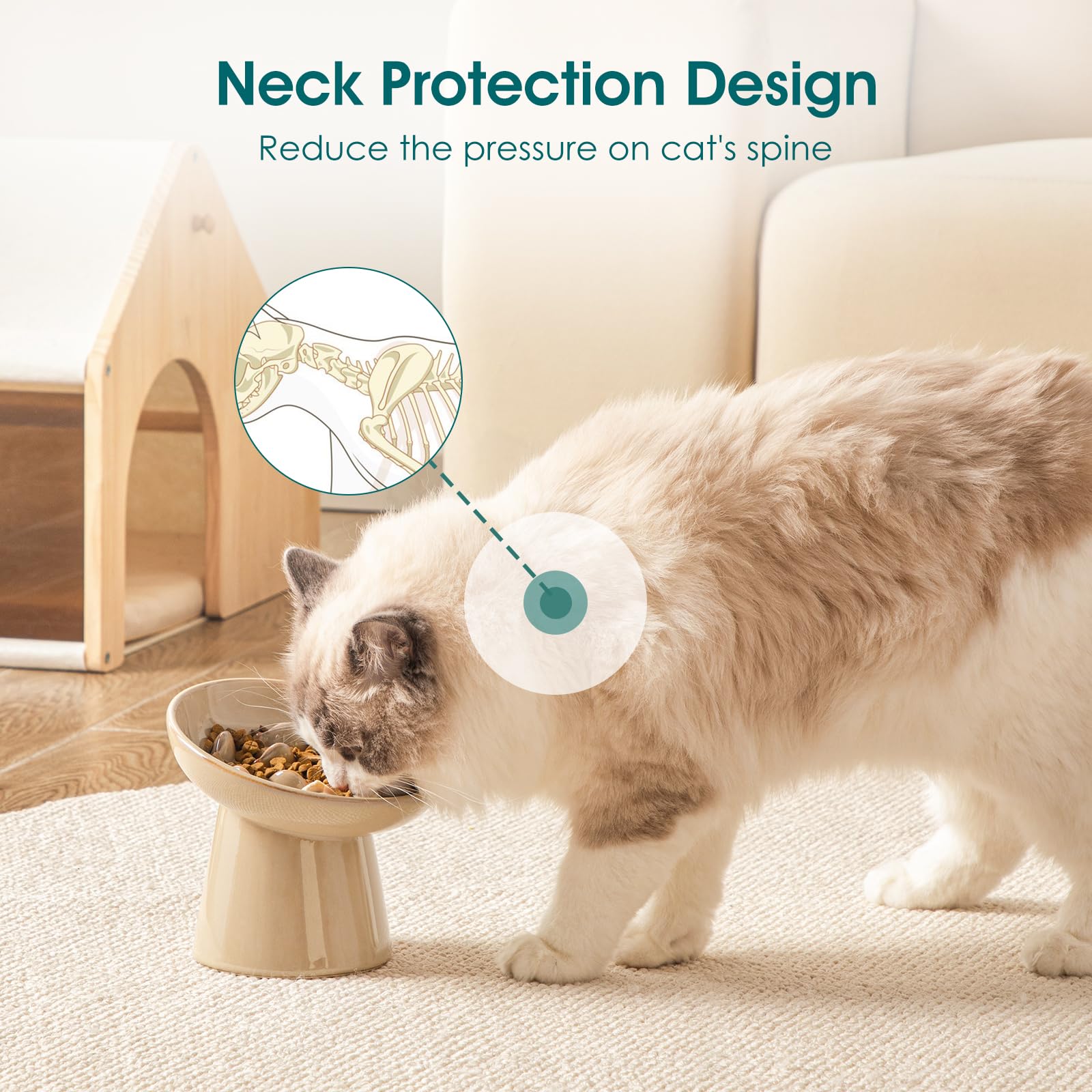 Vancasso bowl anti-slip base keeps it steady during meals.