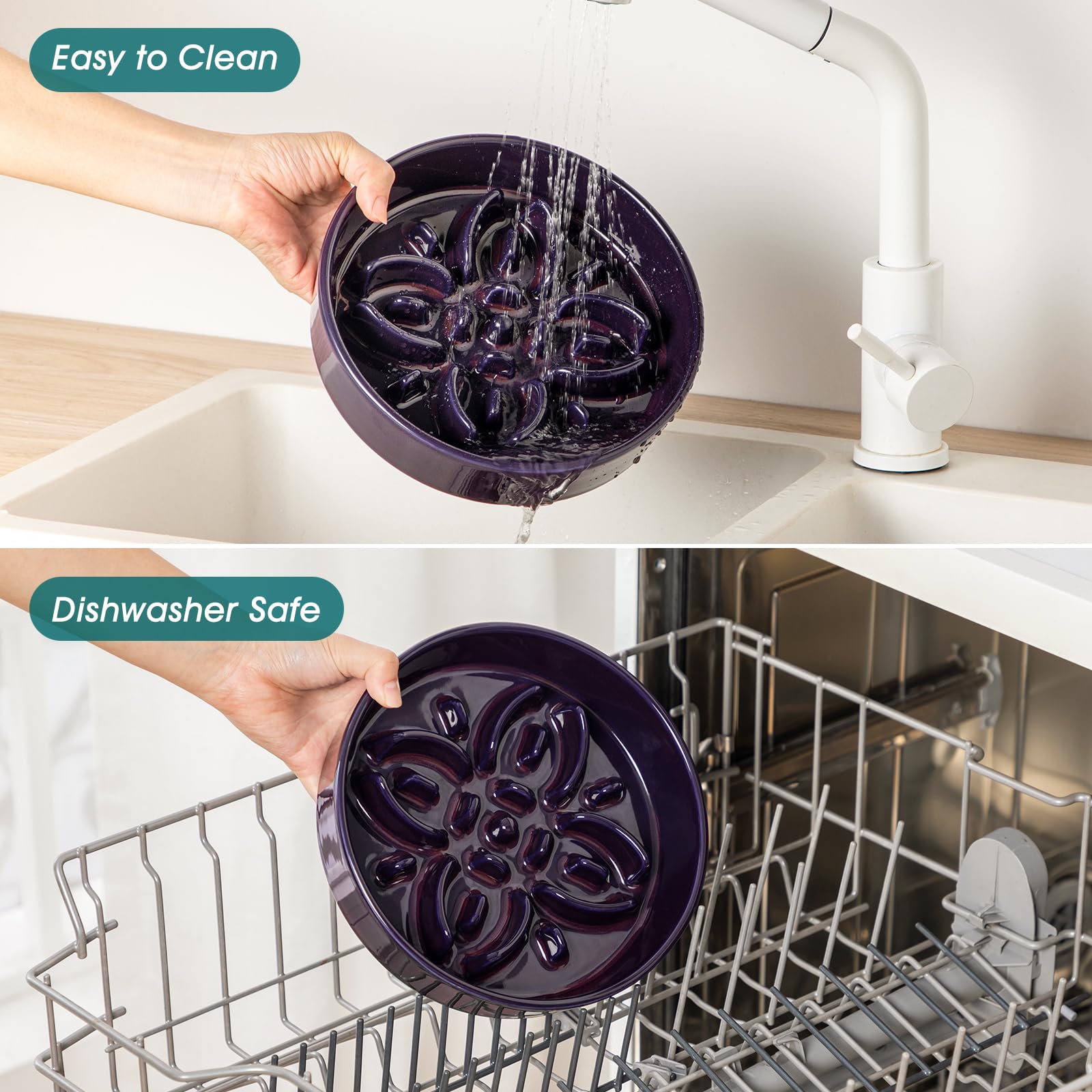 Vancasso anti-slip base keeps the bowl steady during energetic meals