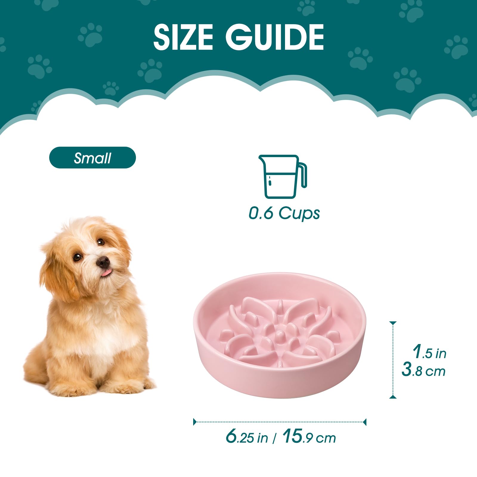 Vancasso ceramic small dog bowl with 6-25 inch diameter for portions.