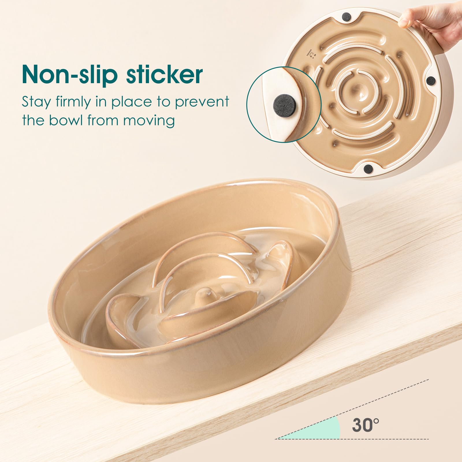 Vancasso durable ceramic bowl weighs about four pounds for stability.
