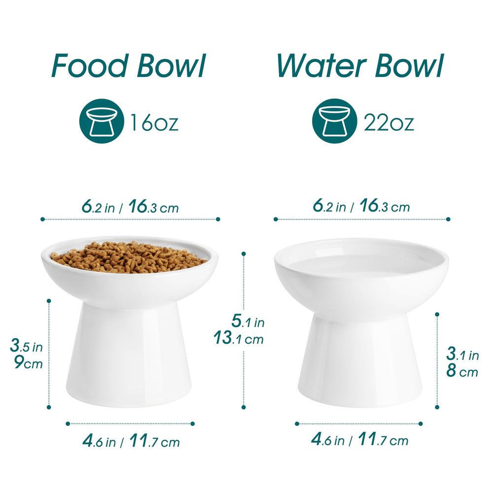 Vancasso elevated cat bowls 2-pack height-51-inch illustrates comfortable feeding posture