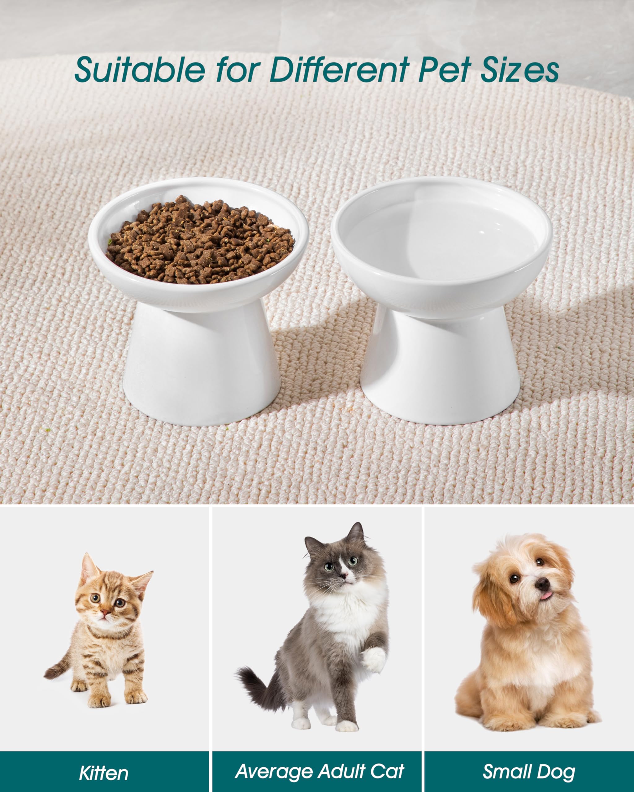 Vancasso elevated cat bowls 2-pack senior-cat-use suitable for older pets