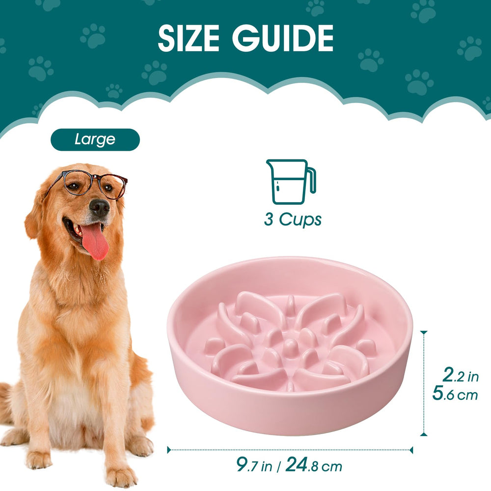 Vancasso floral maze pattern dog bowl emphasizes decorative design and slower eating
