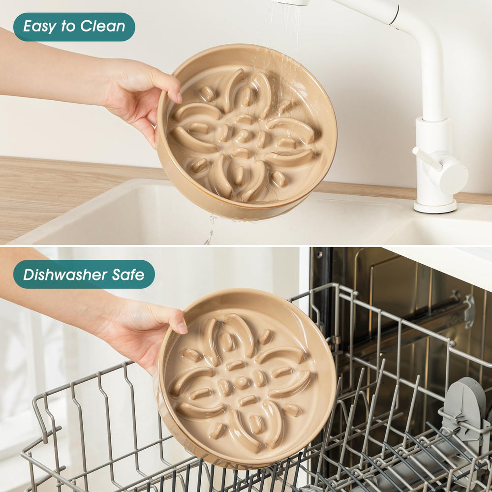 Vancasso glossy ceramic dish combines easy cleaning with durable, pet-safe materials.