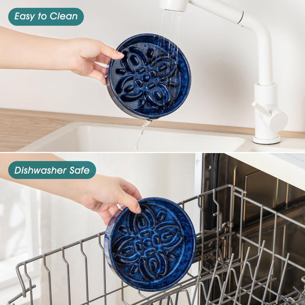 Vancasso premium ceramic construction offers a sturdy, easy-clean feeding dish.