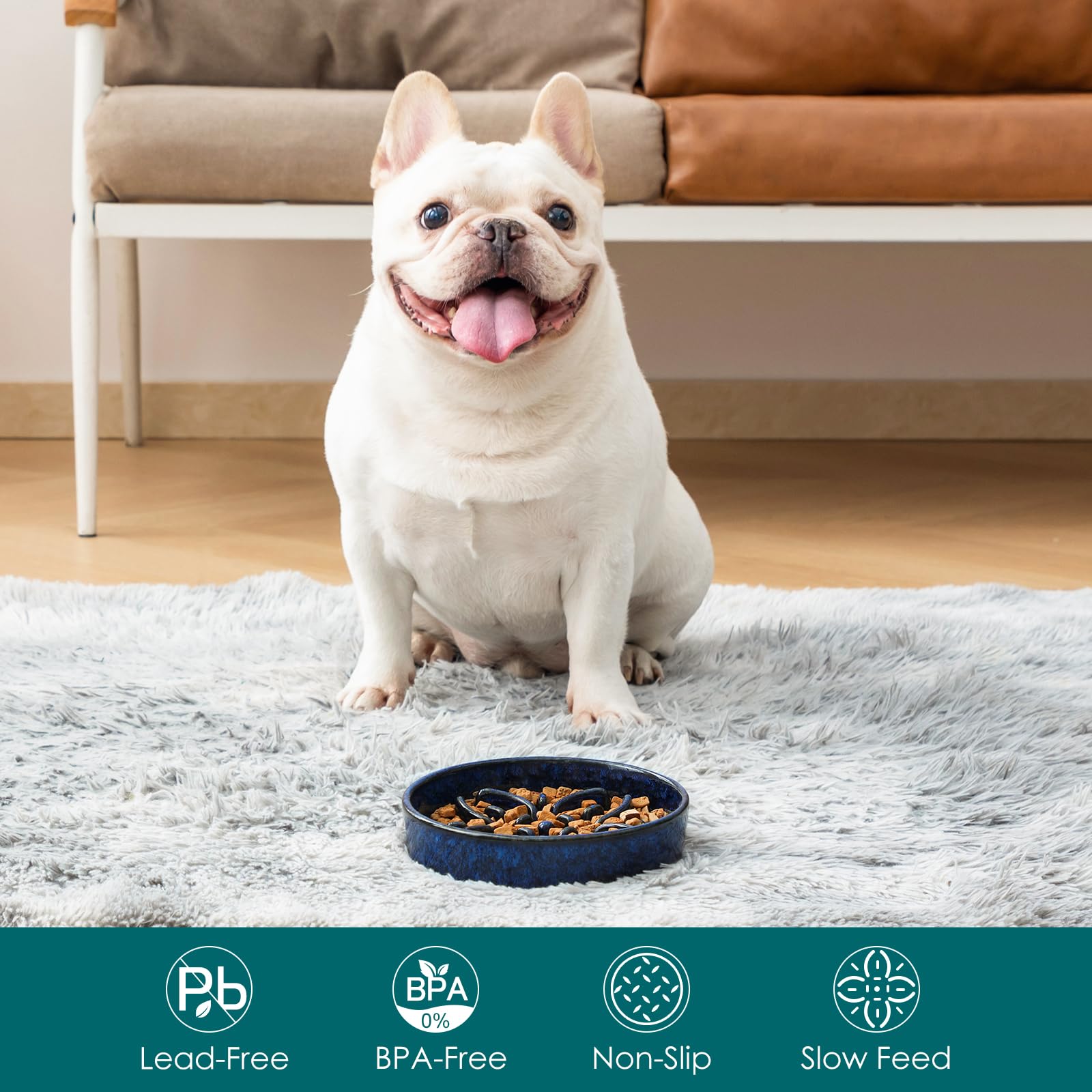 Vancasso floral-maze bowl features raised center to slow eating.
