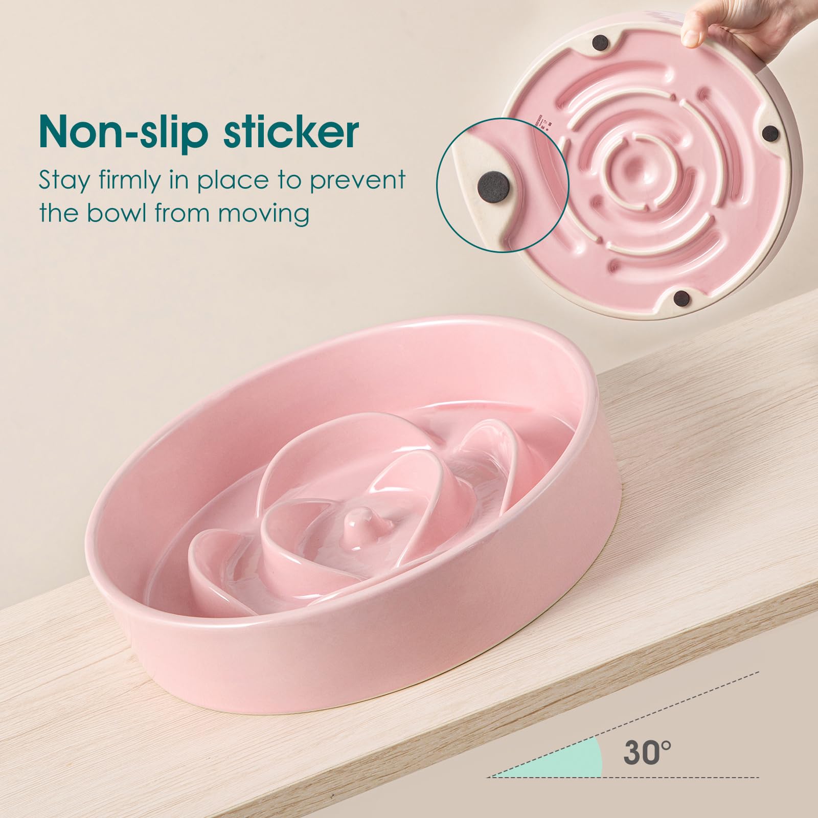 Vancasso slow feeder bowl 3-cup capacity feature for portions and hydration