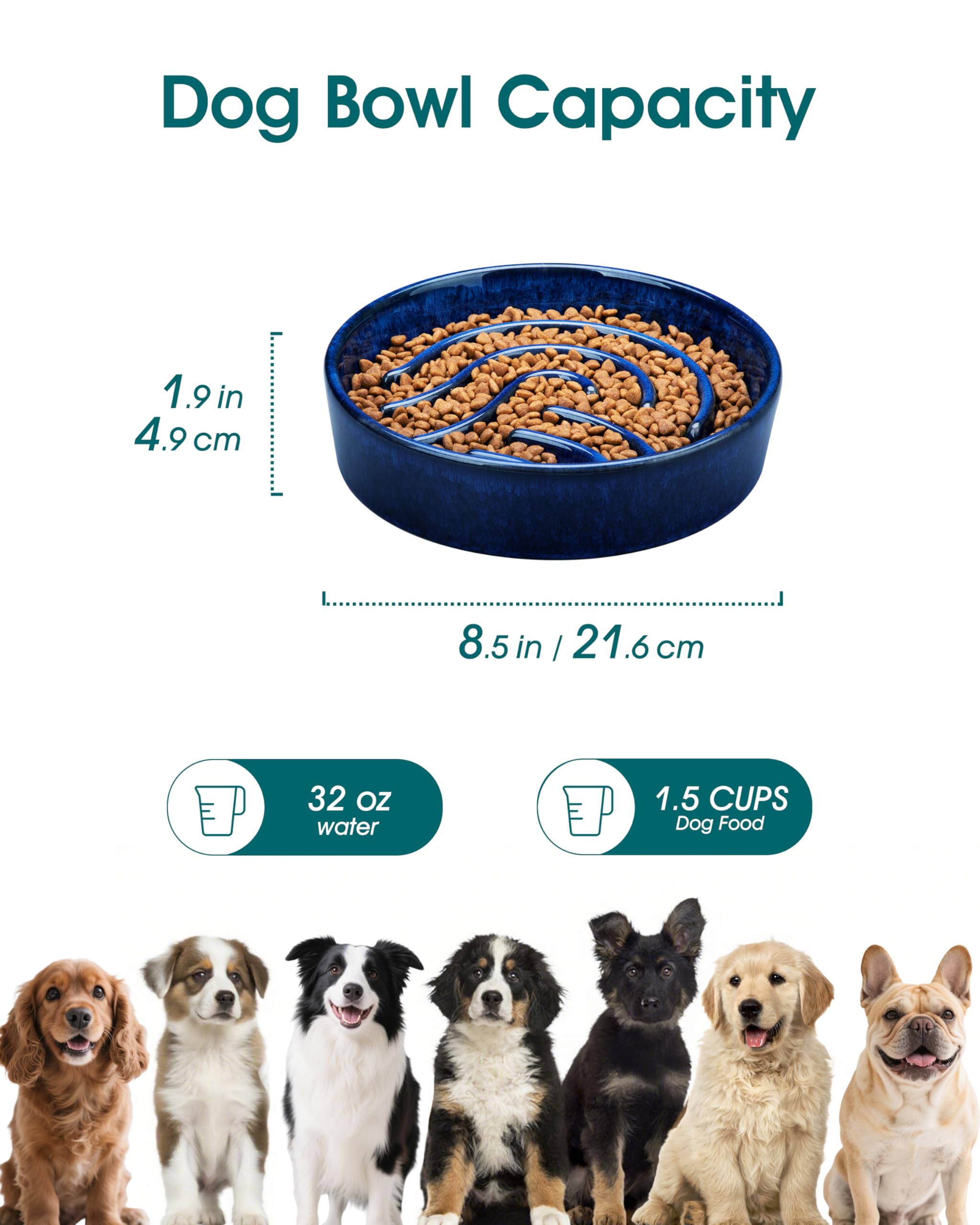 vancasso slow feeder bowl blue interior maze for mindful meals