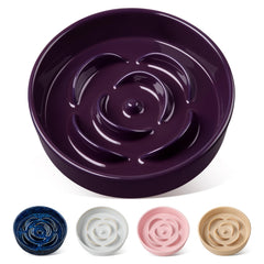 Vancasso slow-feeder bowl ceramic top view showing 1.5-cup capacity for measured meals.