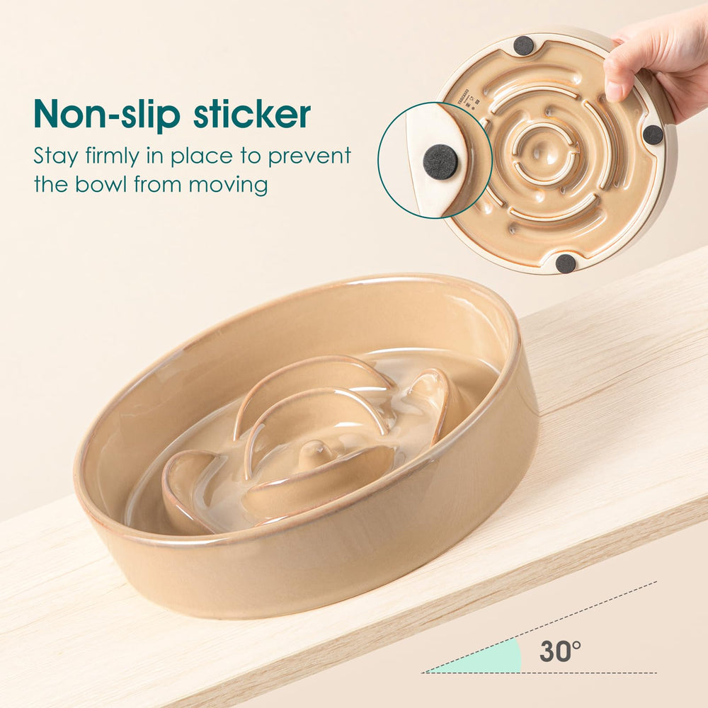 vancasso slow feeder bowl easy clean surface resists stains