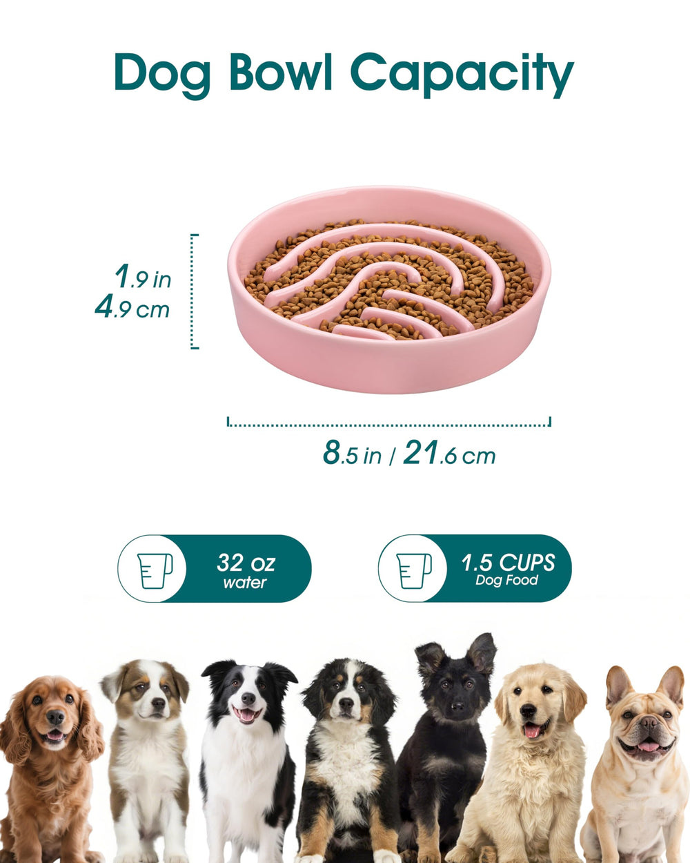 Vancasso slow feeder bowl puzzle design close-up invites mental engagement during meals.