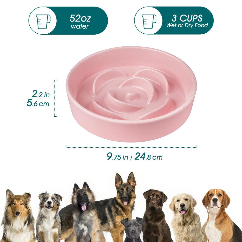 Vancasso slow feeder bowl ridges closeup emphasizes maze design that slows eating