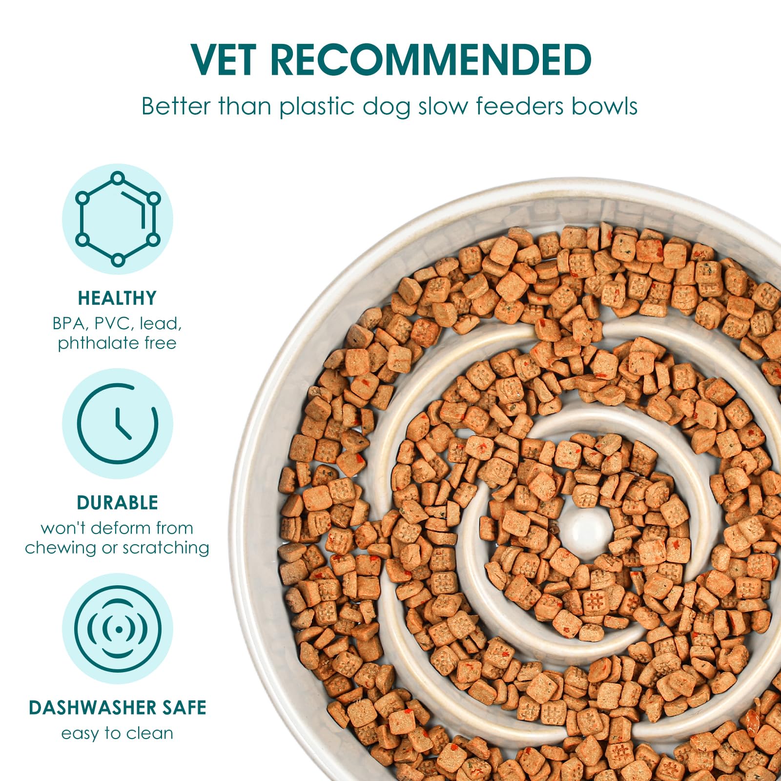 Vancasso anti-slip base keeps bowl steady during meals.