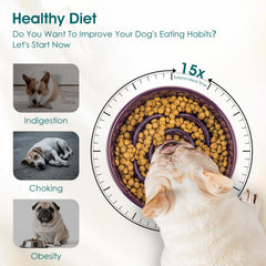 Vancasso slow feeder dog bowl ceramic surface emphasizes non-porous easy cleaning.