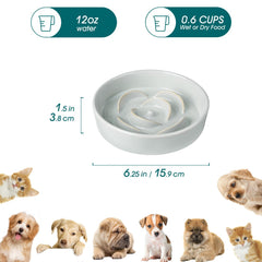 Vancasso slow-feeder dog bowl in grayish cyan color close-up