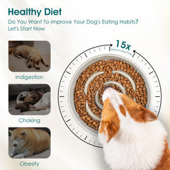 Vancasso slow feeder in use promotes slower meals for dogs.