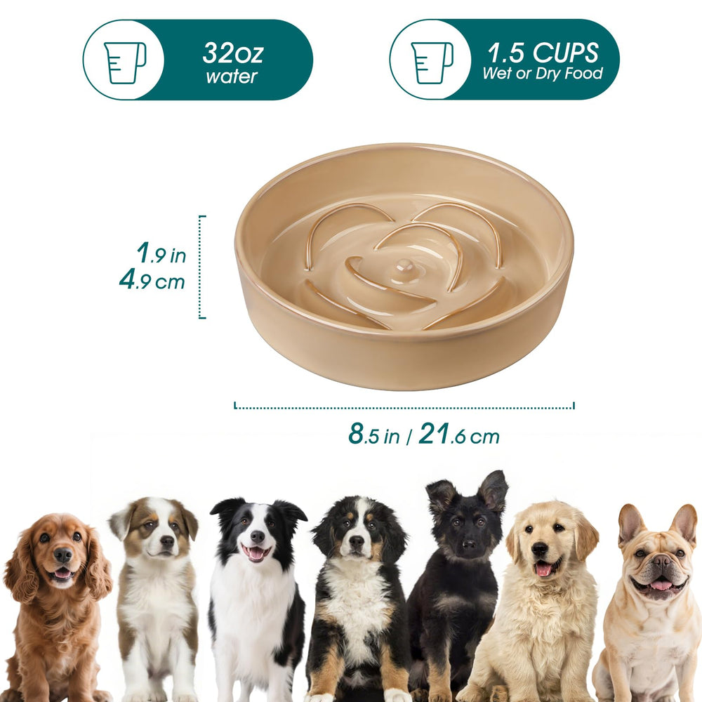 vancasso slow feeder dog bowl for medium breed aids portion control and steady eating