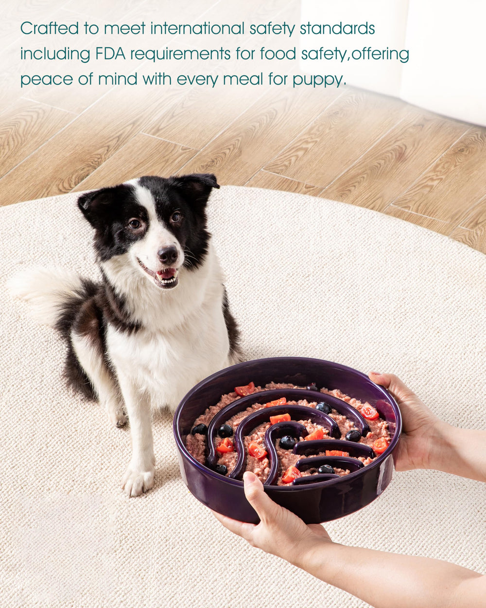 Vancasso non-slip pads keep the bowl steady on slick floors