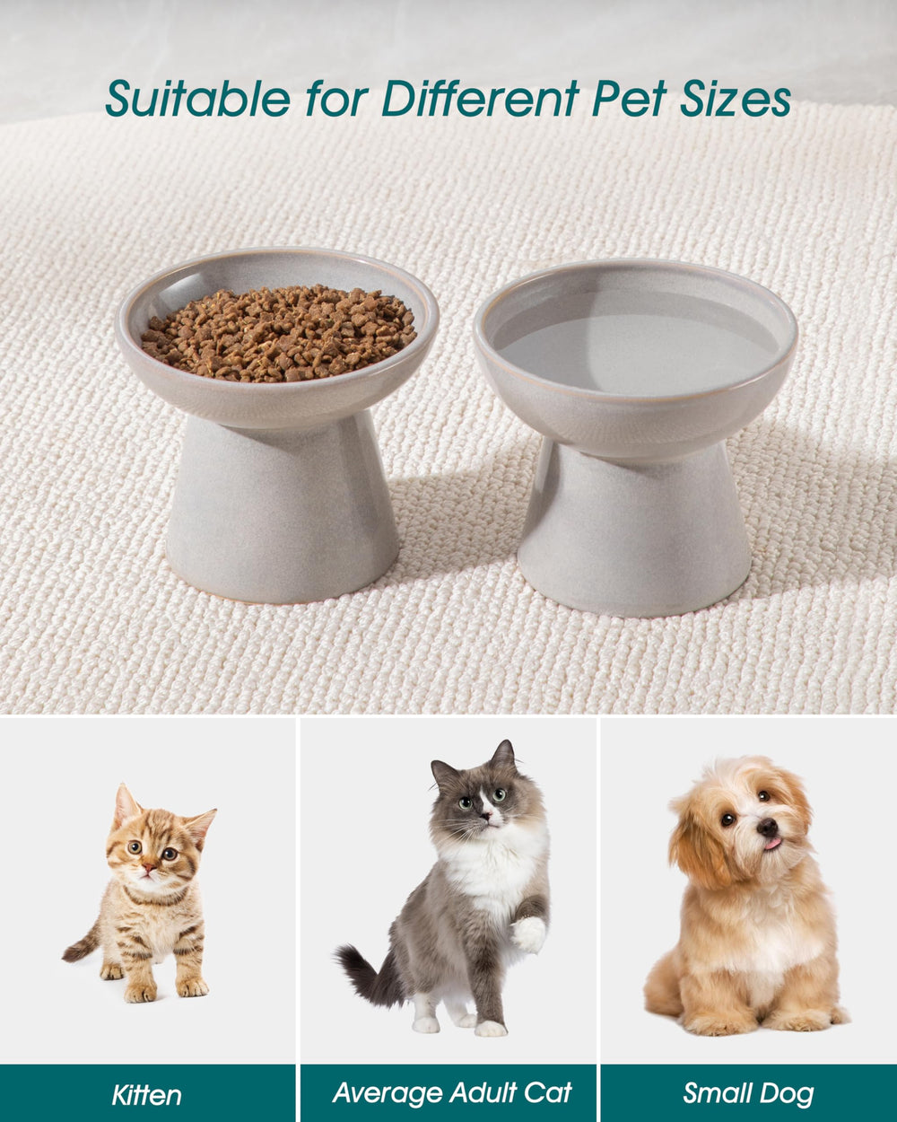 Vancasso sturdy 4.29 lb base prevents spills during meals.