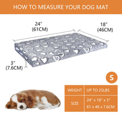 VANKEAN reversible dog bed mat gray canvas side keeps cool, breathable crate comfort.