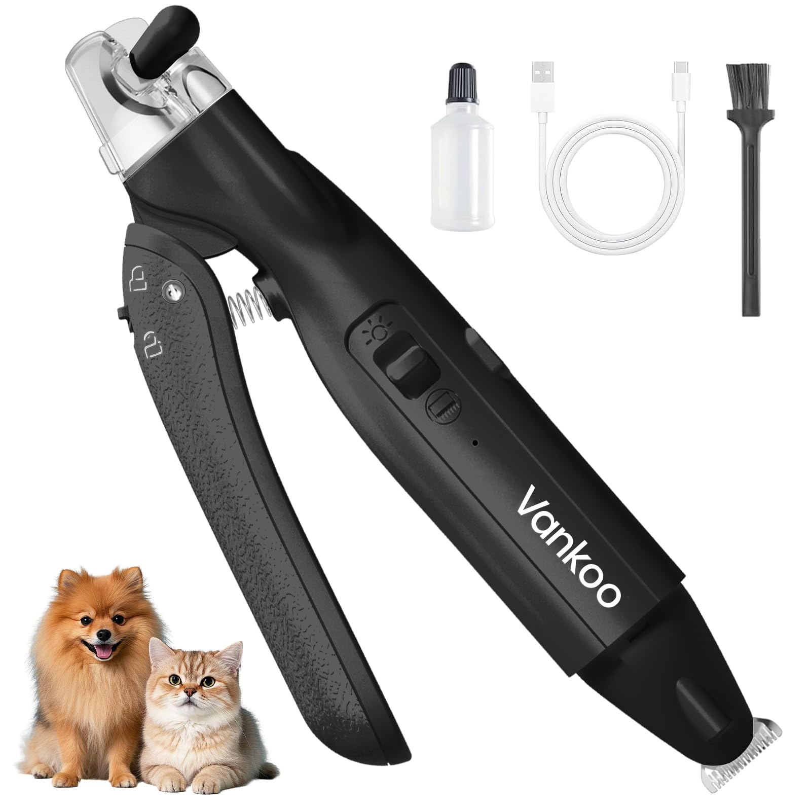 Vankoo 2-in-1 nail clippers with LED lights for safer, precise nail trimming.
