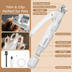 Vankoo paw trimmer closeup showing safe grooming around paws