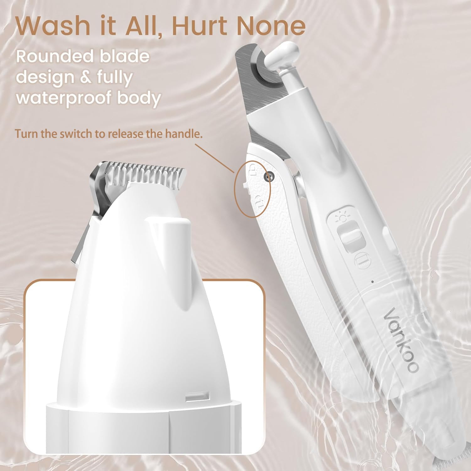 Vankoo rechargeable 90-minute runtime for longer grooming sessions