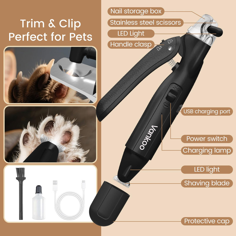 Vankoo splash guard protecting the grooming area during fur and nail work.