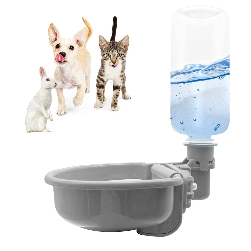 Vannon 16oz pet water bottle mounted outside cage for easy refills and stable setup.