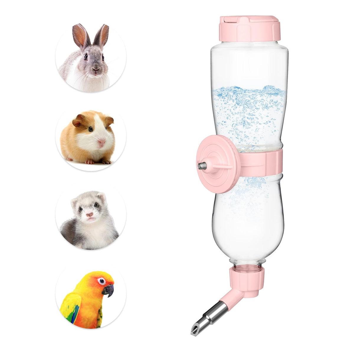 Vannon 17oz water dispenser in crate keeps parrots and small rodents hydrated reliably