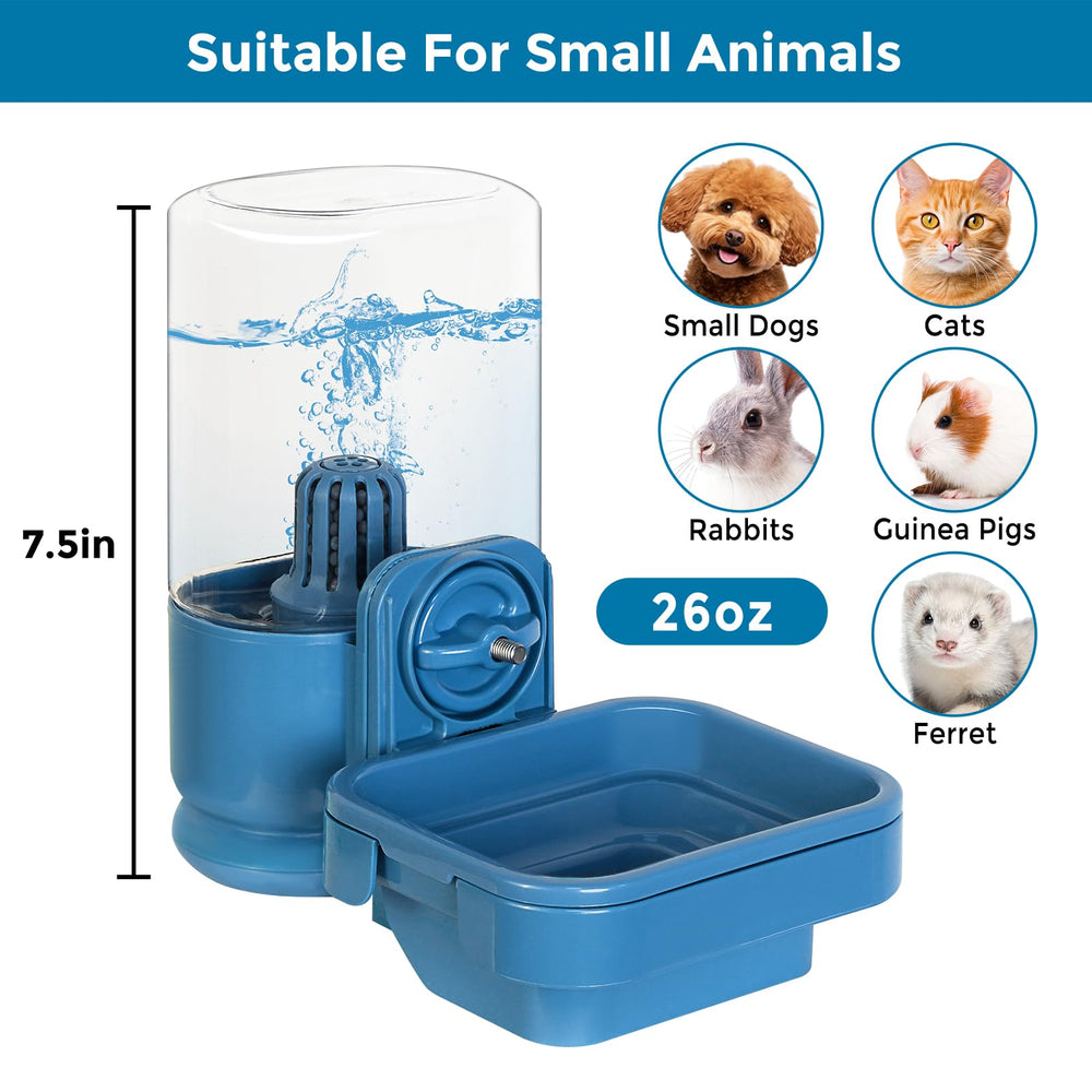 Vannon 26oz water bottle attached to cage for easy pet hydration.