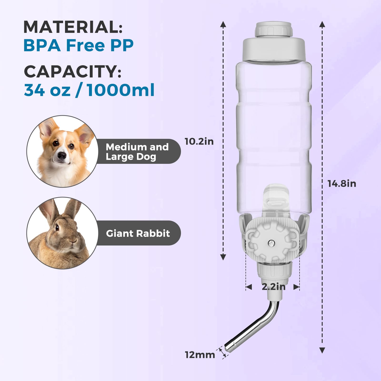 Vannon BPA-free dog water dispenser—safe materials for daily use